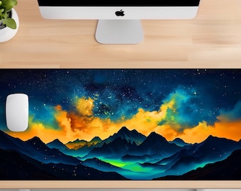 Celestial Mountain Desk Mat, Mountain Desk Mat, Design Gaming Mouse Pad, Large Mousepad, Mat Desk Pad for Work, Nature Desk Mat