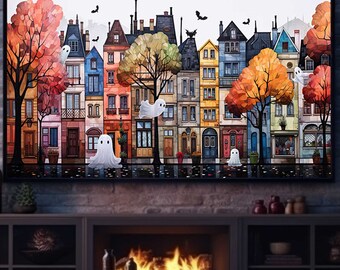 Halloween Frame TV Art, Ghost TV Art, Halloween Ghost Decor, Spooky Halloween, Spooky Art for TV, Art Digital Download