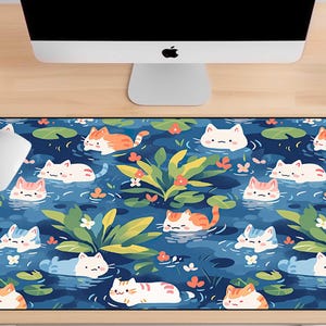 Süße Katzen Schreibtischmatte,Tier Schreibtischmatte,Gaming Maus Pad,Großes Mousepad,Tastatur Maus,Matte Schreibtischunterlage für Arbeit Spiel Büro Home XL