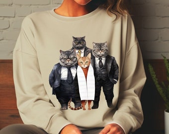 Cat Sweatshirt, Fat Cat Sweatshirt, Winter Cat Sweatshirt, Cat Lover Gift, Pet Lover, Funny, Cute Cat Lover Crewneck, Funny Cat Sweatshirt