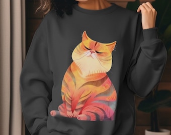 Fat Cat Sweatshirt, Winter Cat Sweatshirt, Cat Sweatshirt, Cat Lover Gift, Pet Lover, Funny, Cute Cat Lover Crewneck, Cute Cat Sweatshirt