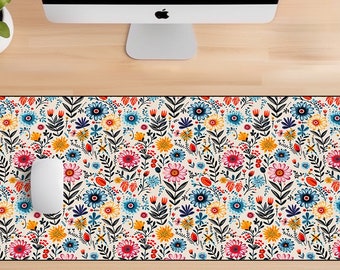 Botanical Elegance Desk Mat, Flower Desk Mat, Cottagecore Mat, Floral Desk Mat, Vintage Desk Mat, Wildflower Mousepad