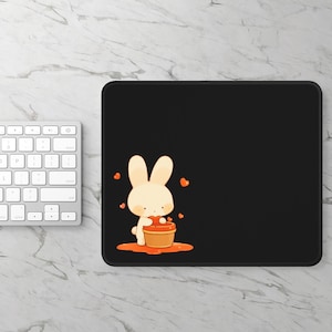 Bunny Desk Mat. Design Gaming Mouse Pad, Large Mousepad, Floral Desk Mat, Mat Desk Pad for Work Game Office Home, Cute Bunny Desk Mat