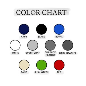 K&ouml;nnte beinhalten: Farbkarte mit 10 Farbmustern. Die Farben sind marineblau, schwarz, royalblau, wei&szlig;, sportgrau, graphit meliert, dunkel meliert, sand, irisch gr&uuml;n und rot.