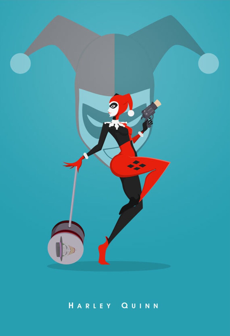 Harley Quinn print Minimalist Movie Poster Art PrintWall | Etsy