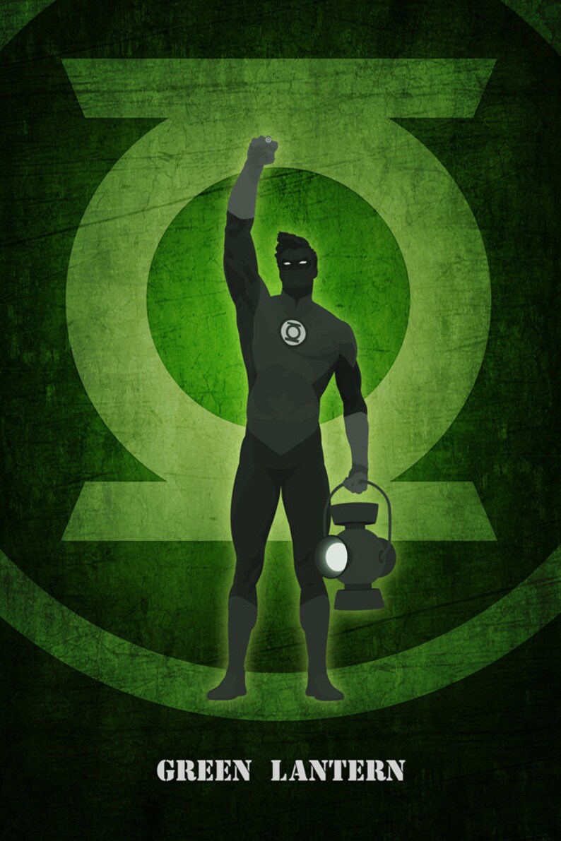 Green Lantern Poster.Superheroes Minimalist Green Lantern | Etsy