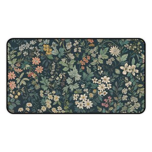 Botanical Night Garden Mat. Floral Desk Mat, Cute Desk Mat, Gaming Mouse Pad, Large Mousepad, Keyboard Mouse, Mat Desk Pad for Work image 7