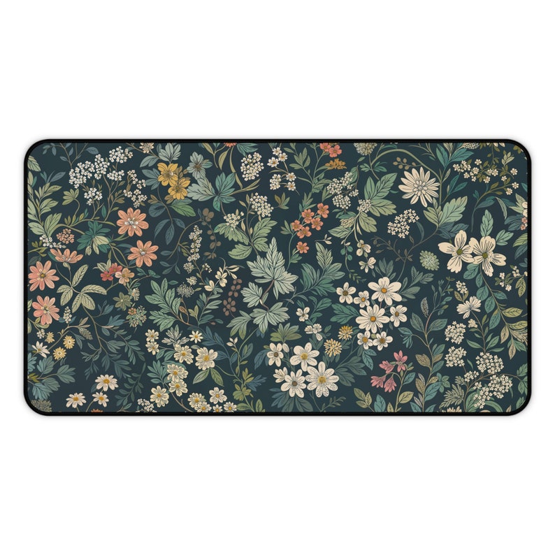 Botanical Night Garden Mat. Floral Desk Mat, Cute Desk Mat, Gaming Mouse Pad, Large Mousepad, Keyboard Mouse, Mat Desk Pad for Work image 7