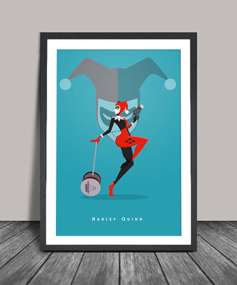Harley Quinn print Minimalist Movie Poster Art PrintWall | Etsy