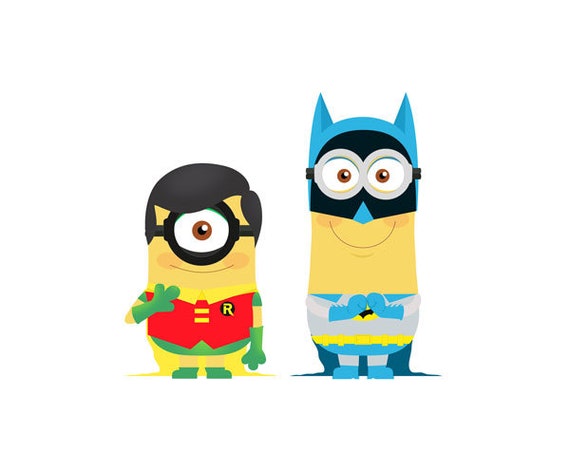 Minion Wall Art 1960 Batman Robin Superheroes Etsy