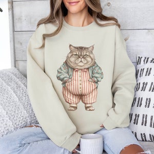 Sleepy Cat Sweatshirt - Etsy