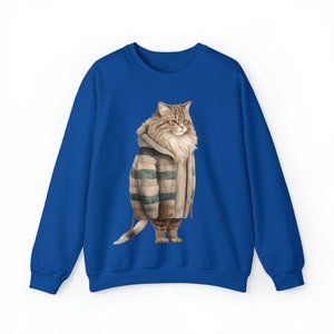 Fat Cat in Sweater, Winter Cat Sweatshirt, Cat Sweatshirt, Cat Lover Gift, Pet Lover, Funny, Cute Cat Lover Crewneck, Cute Cat Sweatshirt image 7