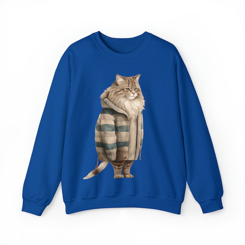 Fat Cat in Sweater, Winter Cat Sweatshirt, Cat Sweatshirt, Cat Lover Gift, Pet Lover, Funny, Cute Cat Lover Crewneck, Cute Cat Sweatshirt image 7