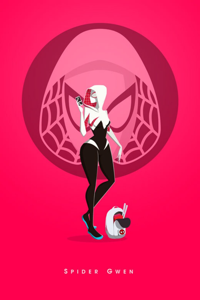 Marvel Spider-Gwen Minimalist Spider-Gwen poster Wow | Etsy