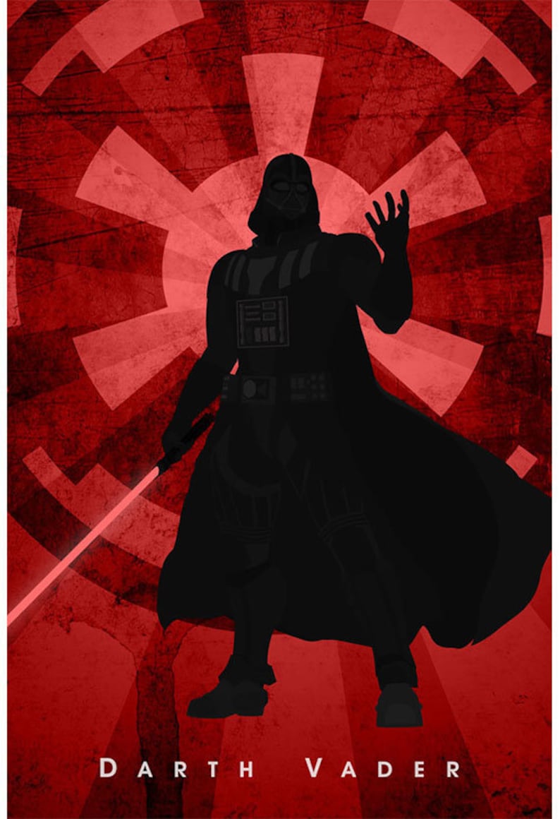 Star Wars Poster Darth Vader print Minimalist Heroes | Etsy