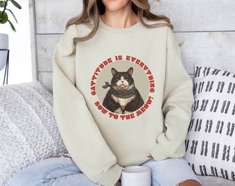 Cute Cat Sweatshirt, Cattitude is Everything Tee, Cat Lover Gift, Pet Lover, Funny, Cute Cat Lover Crewneck, Cat Sweatshirt