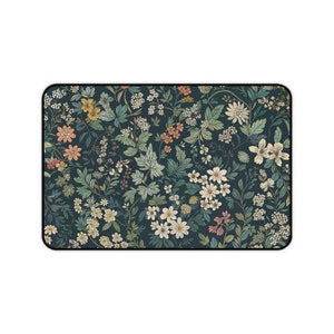 Botanical Night Garden Mat. Floral Desk Mat, Cute Desk Mat, Gaming Mouse Pad, Large Mousepad, Keyboard Mouse, Mat Desk Pad for Work image 5