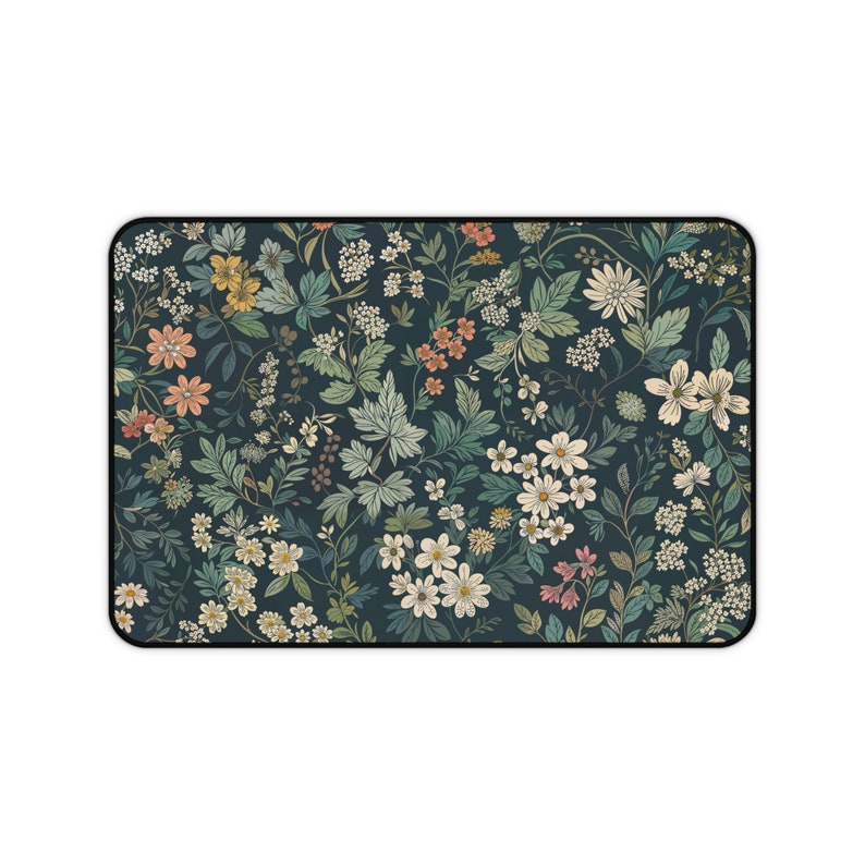 Botanical Night Garden Mat. Floral Desk Mat, Cute Desk Mat, Gaming Mouse Pad, Large Mousepad, Keyboard Mouse, Mat Desk Pad for Work image 5