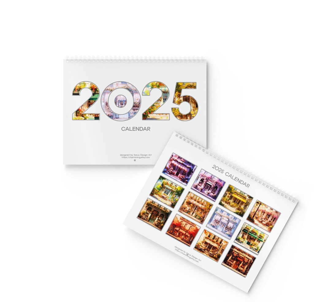 2025 Floral Wall Calendar, Monthly Calendar, Cottagecore Shop Front ...