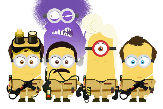Minion Wall Art Minion Ghostbusters Minimalist Print Etsy