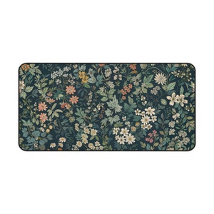 Botanical Night Garden Mat. Floral Desk Mat, Cute Desk Mat, Gaming Mouse Pad, Large Mousepad, Keyboard Mouse, Mat Desk Pad for Work image 3
