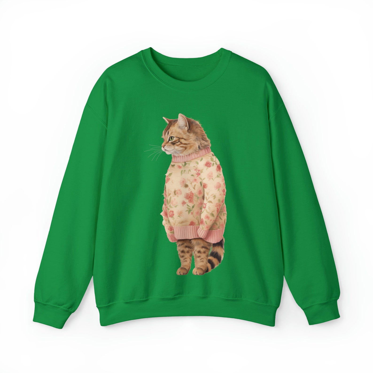 Fat Cat in Sweater, Winter Cat Sweatshirt, Cat Sweatshirt, Cat Lover ...