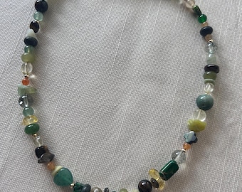 Mixed crystal beaded necklace