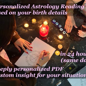 Personlig födelsehoroskopläsning, astrologi PDF, kärlek, karriär, öde (samma dag), 24-timmars tarotkort