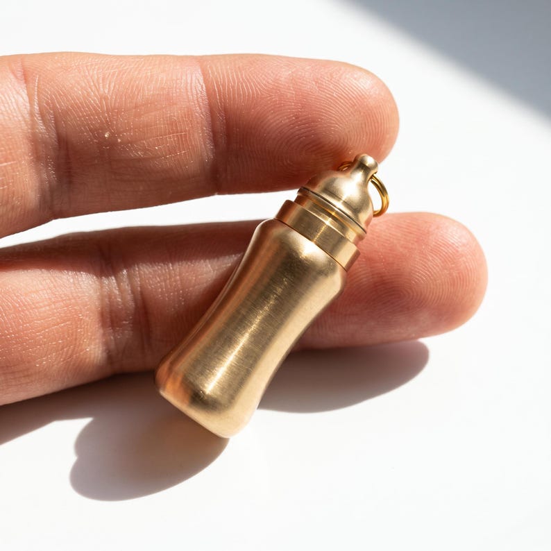 Brass EDC Capsule Knife, Mini Pocket Utility Tool, Waterproof Pill Fob ...