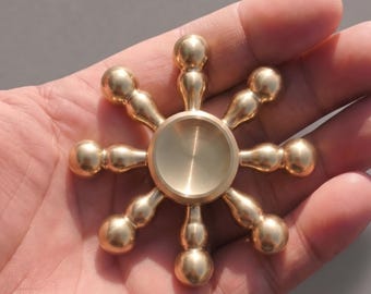 Massiver Messing Kürbis Fidget Spinner, Schreibtisch Spielzeug, Feng Shui Wu Lou Ornament