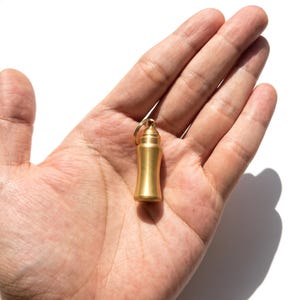 Solid Brass Waterproof Capsule Keychain, Pill Holder, Earplug Case, Urn Pendant