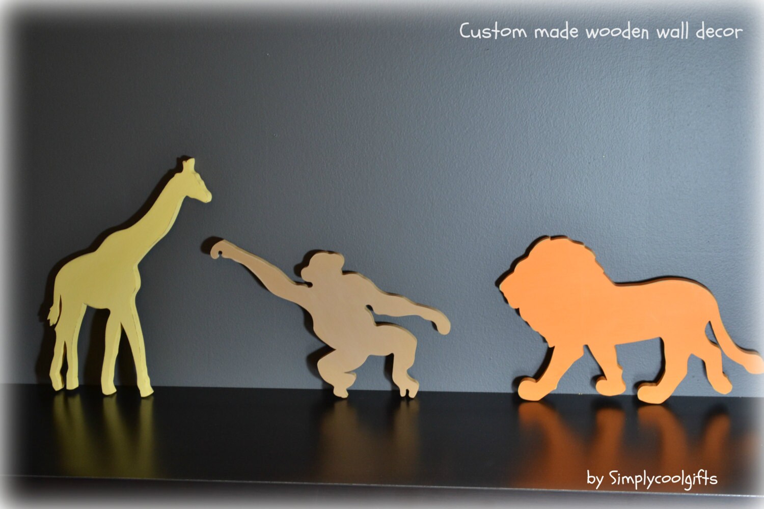 wooden wall decor set of 3 jungle wall decor jungle nursery Etsy