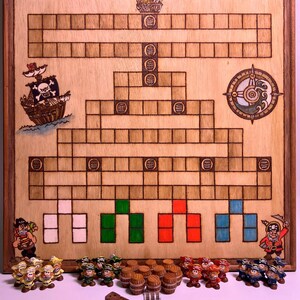 Pirate Barricada - 20" Hand-burned and painted playble art - Deluxe Nautical Strategy Set