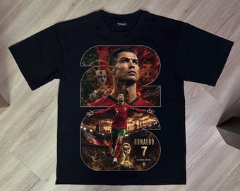 Ronaldo PNG Design - World Cup 2026 Portugal Graphic - Digital Download | Black Knockout Halftone + Full Color | DTF/DTG 300DPI