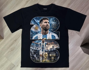 Messi PNG Design - World Cup 2026 Argentina Graphic - Digital Download | Black Knockout Halftone + Full Color | DTF/DTG 300DPI