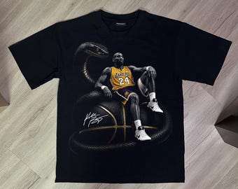 Kobe Bryant PNG T-Shirt Design - Black Mamba Tribute - Digital Download | Black Knockout Halftone + Full Color | DTF/DTG 300DPI