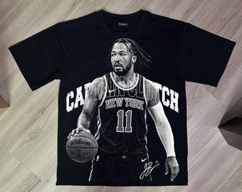 Jalen Brunson PNG Print Design - Captain Clutch Tribute - Digital Download | Black Knockout Halftone + Full Color | DTF/DTG 300DPI