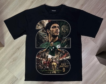 Raul Jimenez PNG Design - World Cup 2026 Mexico Graphic - Digital Download | Black Knockout Halftone + Full Color | DTF/DTG 300DPI