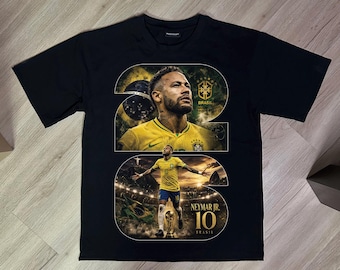 Neymar PNG Design - World Cup 2026 Brazil Graphic - Digital Download | Black Knockout Halftone + Full Color | DTF/DTG 300DPI