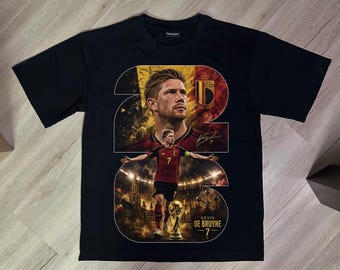 De Bruyne PNG Design - World Cup 2026 Belgium Graphic - Digital Download | Black Knockout Halftone + Full Color | DTF/DTG 300DPI
