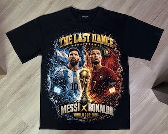 Messi x Ronaldo PNG Design - The Last Dance World Cup Graphic - Digital Download | Black Knockout Halftone + Full Color | DTF/DTG 300DPI