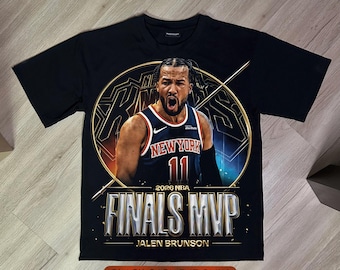 Jalen Brunson PNG T-Shirt Print Design - 2026 Championship MVP | Digital Download | Black Knockout Halftone Vintage Graphic | DTF/dtg 300DPI