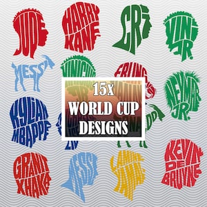 World Cup PNG SVG - Player Heads Bundle - Digital Download
