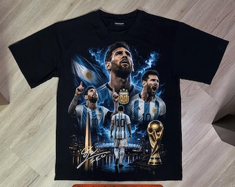 Messi PNG T-Shirt Print Design - Number 10 Argentina Collage | Digital Download | Black Knockout Halftone Vintage Graphic | DTF/DTG 300DPI