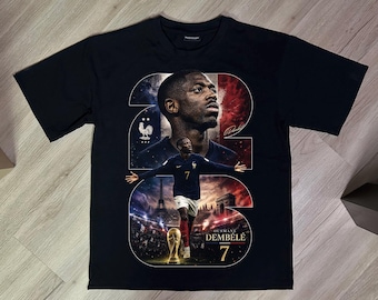 Dembele PNG Design - World Cup 2026 France Graphic - Digital Download | Black Knockout Halftone + Full Color | DTF/DTG 300DPI