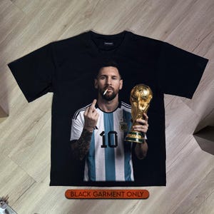 Messi PNG T-Shirt Print Design - Middle Finger Explicit | Digital Download | Black Knockout Halftone Vintage Graphic | DTF/DTG 300DPI