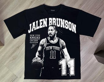 Jalen Brunson PNG T-Shirt Print Design - Player Card Graphic | Digital Download | Black Knockout Halftone + Full Color | DTF/DTG 300DPI