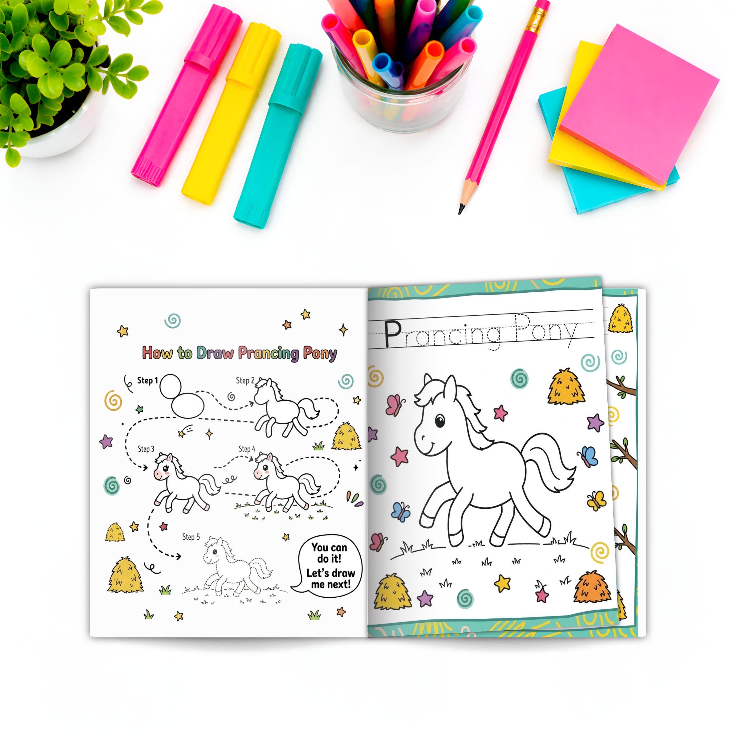 How to Draw Animals Activity Book for Kids: Step-by-step Guide (PDF ...