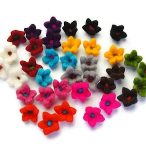 Felt Craft Wool Flower, Handmade Felt Flower, DIY Wool Flower, Hair Bow Felt Flower, Decorative Craft Mini Flower, Felt Flower Party Supply
