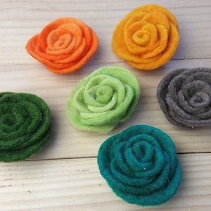 Felt Flowers for Wreat, Felt Large Flower, Set 6, Wool Flower, Felt Rose, Felt Flower Wedding Decor, Felt Flower Decoration, Flower Supply